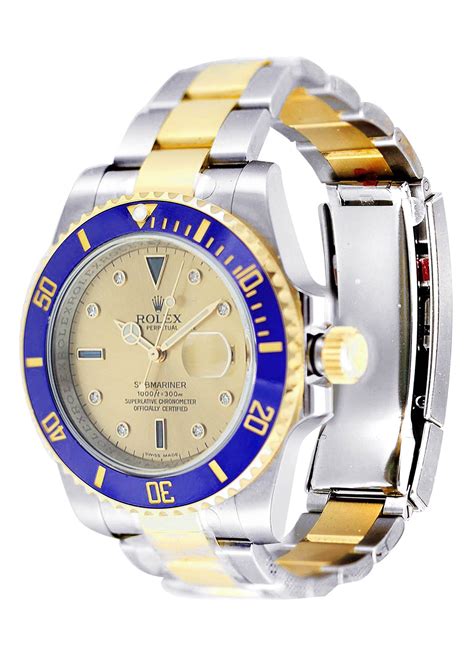 rolex sub 2 tone blue straps